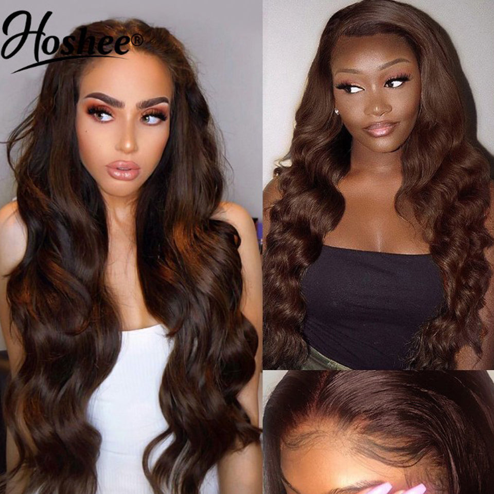 Brown Human Hair Pre Plucked Brazilian Remy Lace Wig