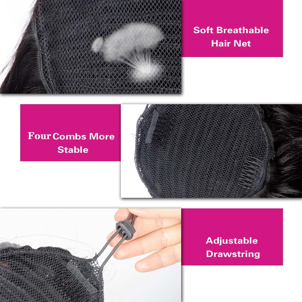 Body Wave Drawstring Ponytail Human Hair Extensions