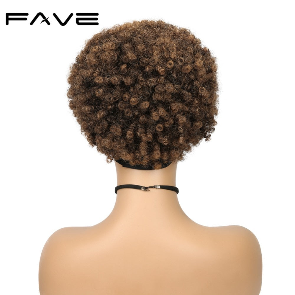 Brazilian Human Hair Afro Puff Headband Wig