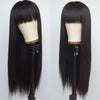 Straight Black with Bangs Synthetic Wig