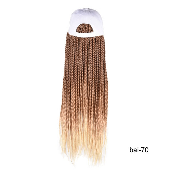 Synthetic Braided Box Braids Baseball Cap Wig