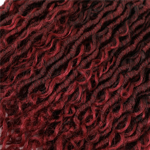 Synthetic Bohemian Faux Locs 6 Pack Bundle T1B/Burgundy