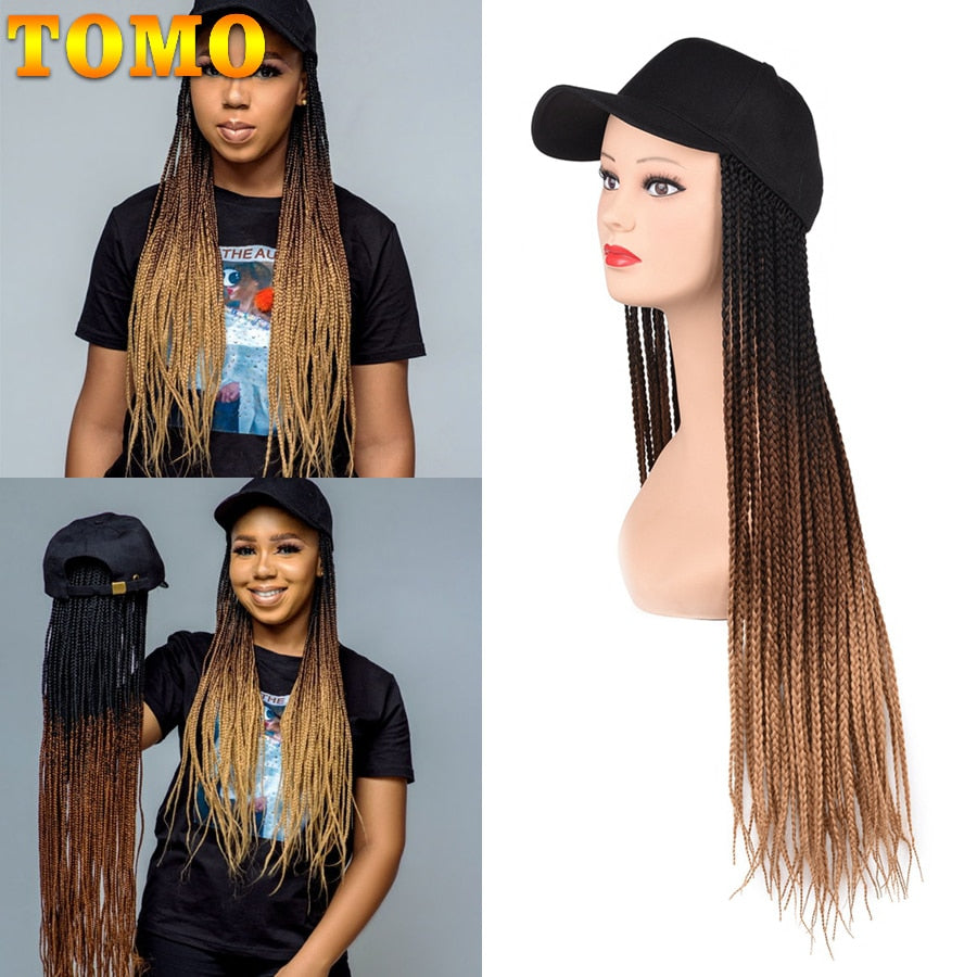 Synthetic Braided Box Braids Baseball Cap Wig
