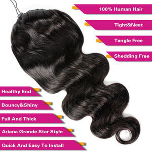 Body Wave Drawstring Ponytail Human Hair Extensions
