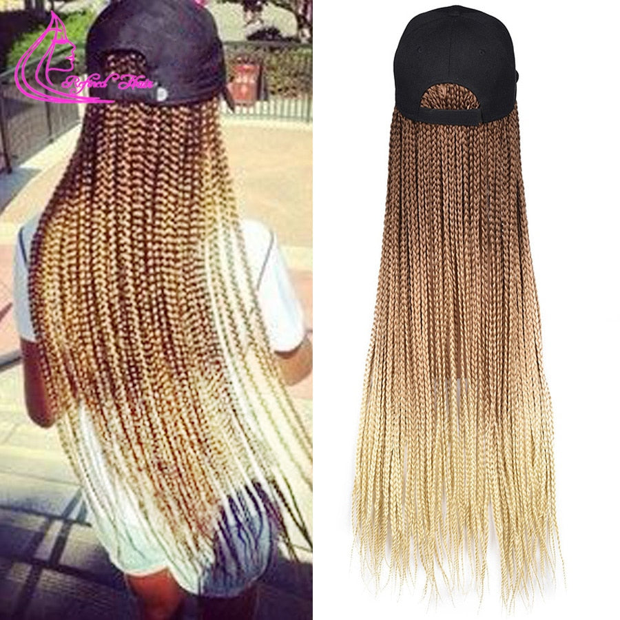 Synthetic Box Braids Baseball Cap wig