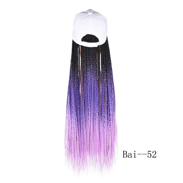 Synthetic Box Braids Baseball Cap wig