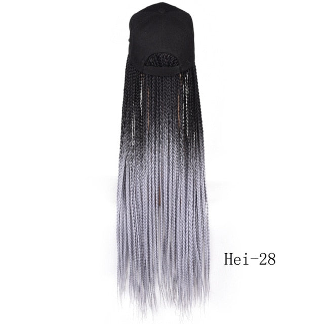 Synthetic Box Braids Baseball Cap wig