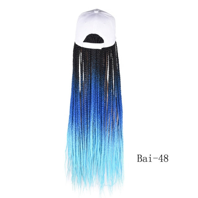 Synthetic Box Braids Baseball Cap wig
