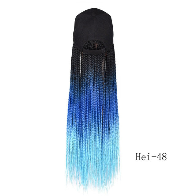Synthetic Box Braids Baseball Cap wig