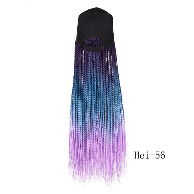 Synthetic Box Braids Baseball Cap wig