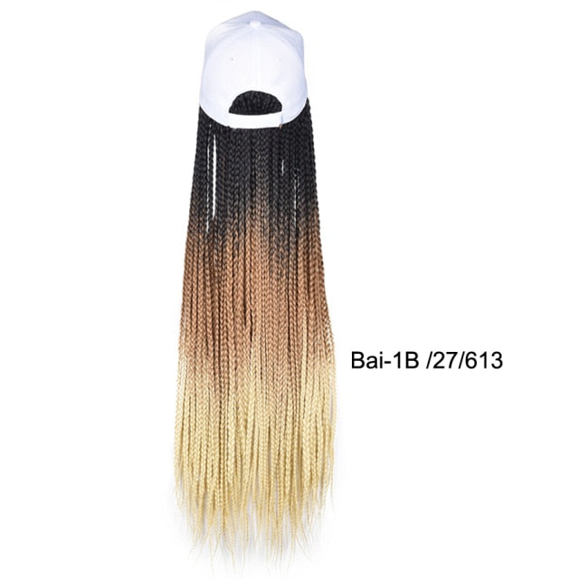 Synthetic Box Braids Baseball Cap wig