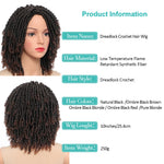 Short Soft Synthetic Faux Locs Dreadlocks Wig