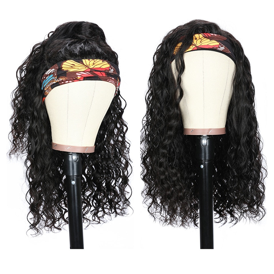 Water Wave Human Hair Headband Wig