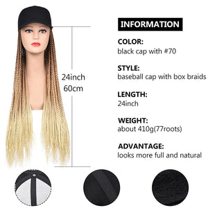 Synthetic Braided Box Braids Baseball Cap Wig