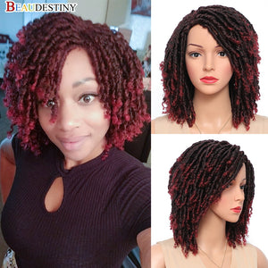 Short Soft Synthetic Faux Locs Dreadlocks Wig