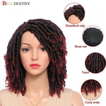Short Soft Synthetic Faux Locs Dreadlocks Wig