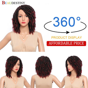 Short Soft Synthetic Faux Locs Dreadlocks Wig