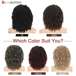 Short Soft Synthetic Faux Locs Dreadlocks Wig