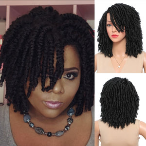 Short Soft Synthetic Faux Locs Dreadlocks Wig