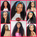 Water Wave Human Hair Headband Wig