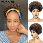 Brazilian Human Hair Afro Puff Headband Wig