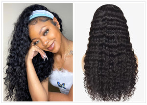 Human Hair Deep Wave Headband Wig