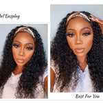 Human Hair Deep Wave Headband Wig