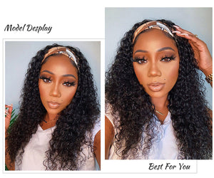 Human Hair Deep Wave Headband Wig