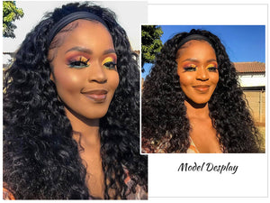 Human Hair Deep Wave Headband Wig