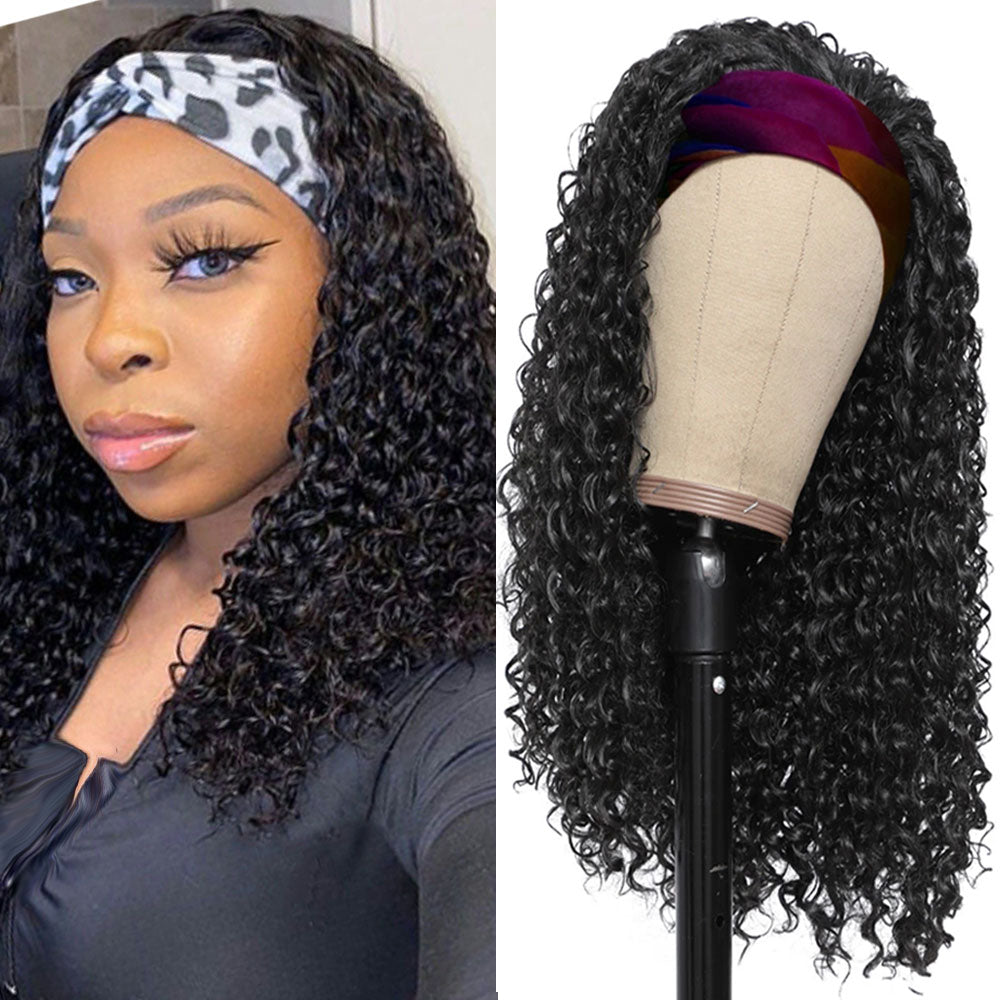 Synthetic Kinky Curl Headband Wig