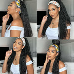 Bohemian Box Braid Headband Wig