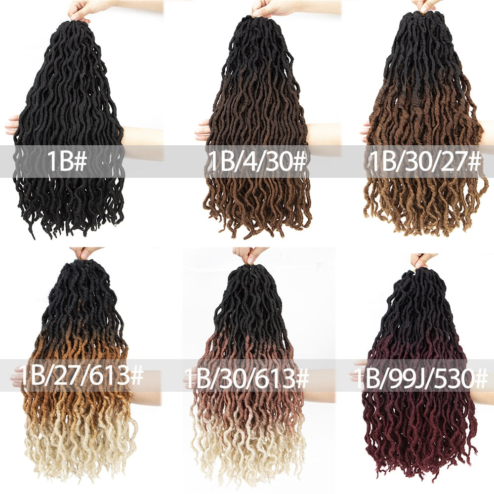 Synthetic Crochet Curly Faux Locs Gypsy Braiding Hair