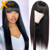 Straight Black with Bangs Synthetic Wig