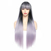 Unicorn Straight Black with Bangs Synthetic Wig