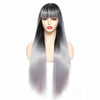 Twilight Straight Black with Bangs Synthetic Wig