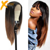 Ombre Brown Straight Synthetic Lace Frontal Wig