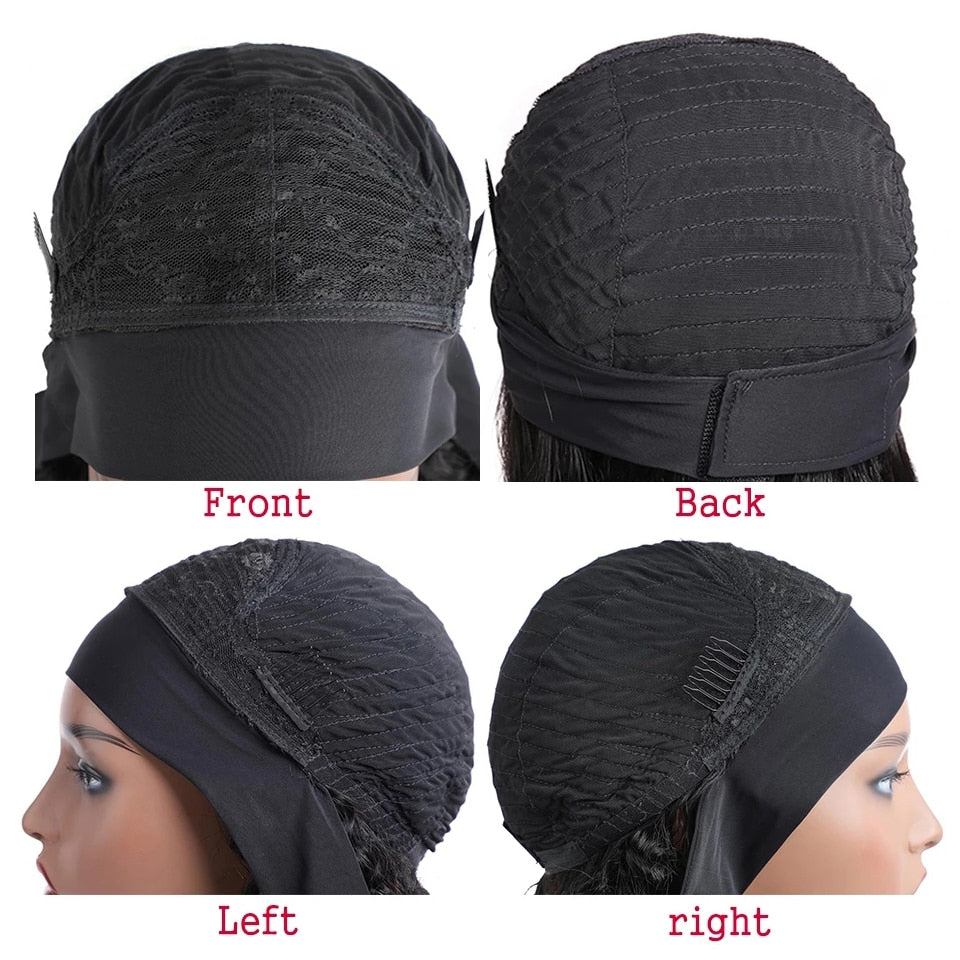 Straight Human Hair Bob Headband Wig