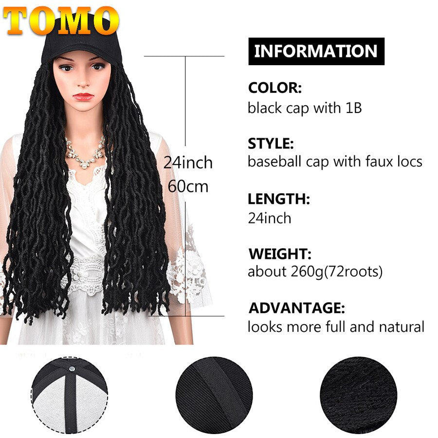Faux Locs Synthetic Crochet Baseball Cap Wig