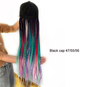 Synthetic Box Braids Baseball Cap wig