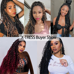 #1B Synthetic Goddess River Locs With Curly Ends Pre Looped Braiding Hair