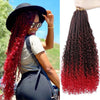 M1b/Red Synthetic Goddess River Locs With Curly Ends Pre Looped Braiding Hair