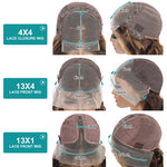 Gray Straight Transparent 13x4 Lace Frontal Brazilian Wig