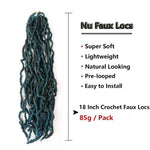 Faux Locs Green 3 Tone Synthetic Hair
