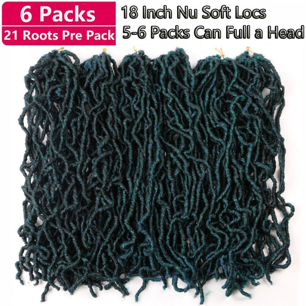 Faux Locs Green 3 Tone Synthetic Hair