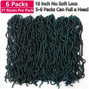 Faux Locs Green 3 Tone Synthetic Hair