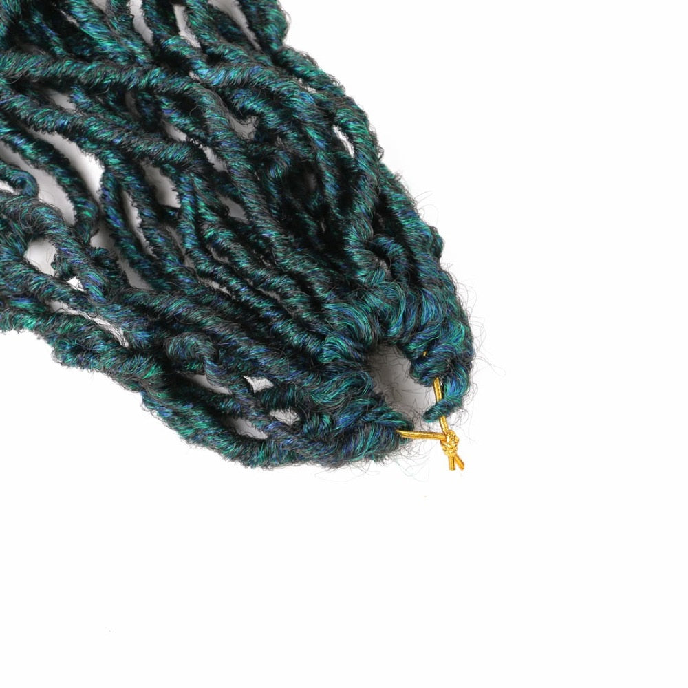 Faux Locs Green 3 Tone Synthetic Hair