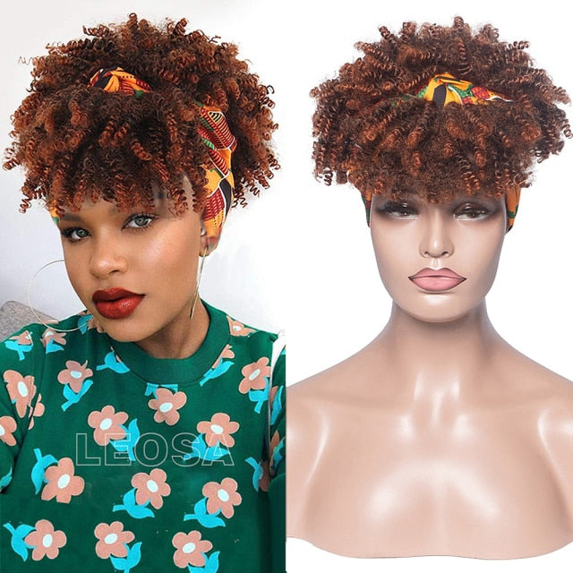 Synthetic Short Kinky Curly Wrap Wig