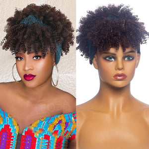 Synthetic Short Kinky Curly Wrap Wig