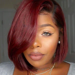 Short Bob Brazilian Human Hair Straight Wig