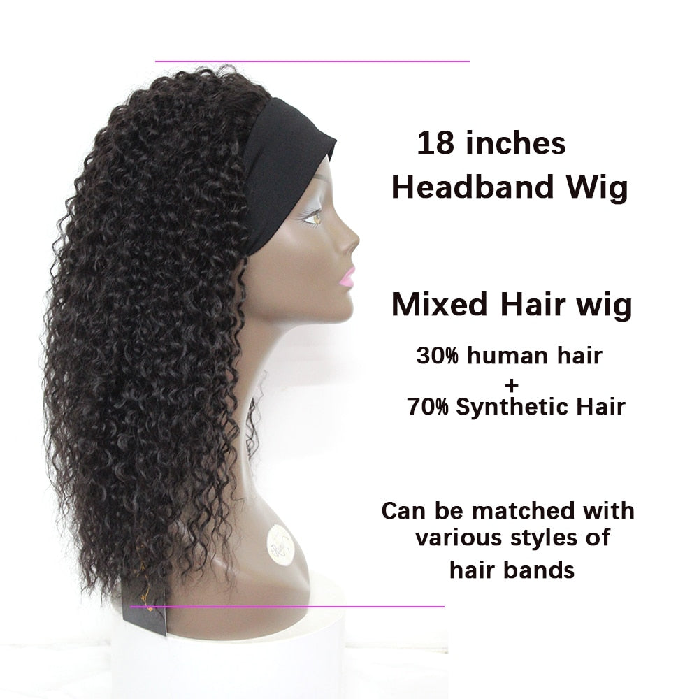 Kinky Curly Synthetic Headband Wig